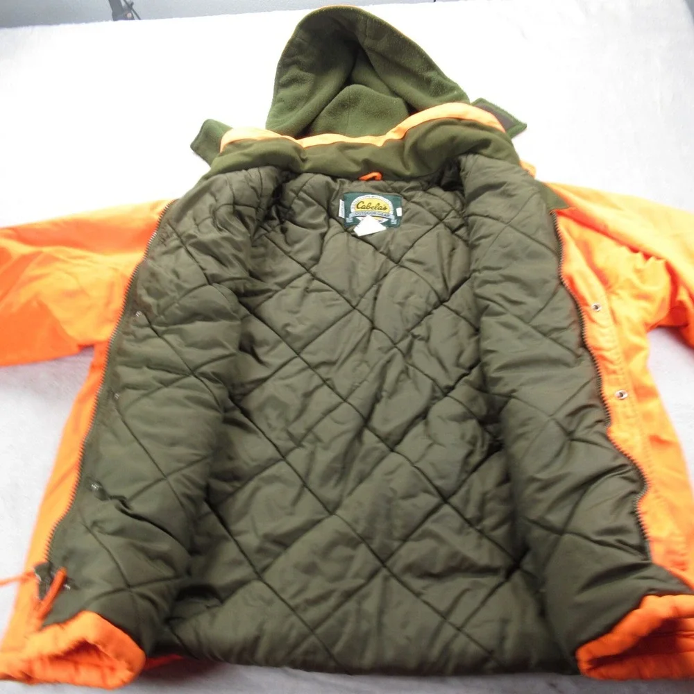 Cabelas Jacket Mens Large Orange Waterproof Insulated Hunting Outdoor VTG 90s
